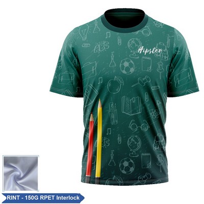 Sublimation RPET Interlock Short Slv Tee - Unisex,Women,Kids