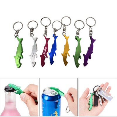 Shark Shape Bottle Opener With Keychain