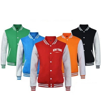 Color-Blocked Baseball Jacket