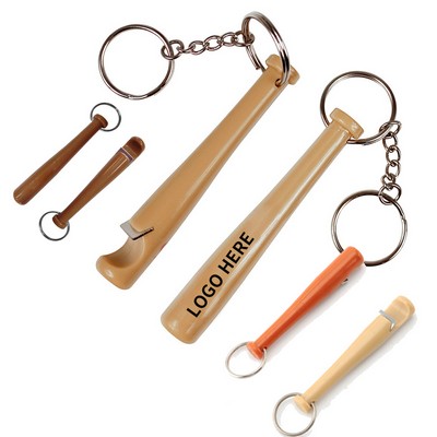 Wooden Baseball Bat Keychain Bottle Opener