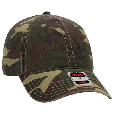 OTTO 6 Panel Low Profile Camouflage Garment Washed Cotton Twill Baseball Cap