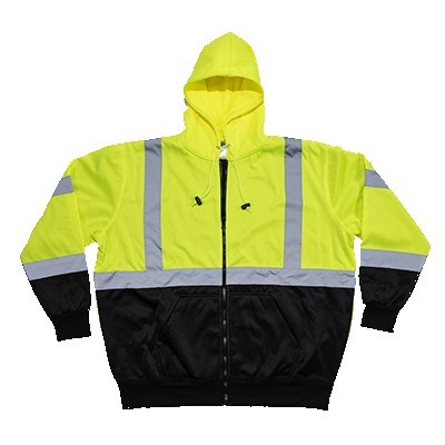 ANSI Class 3 Premium 10 Oz. Heavy Weight Hooded/Thermal lined Zip-Up Sweatshirt