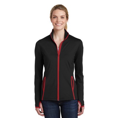Sport-Tek® Women's Sport-Wick® Stretch Contrast Full-Zip Jacket.