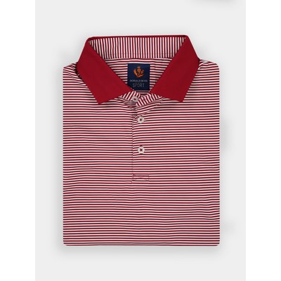 Donald Ross Owen Feeder Stripe Polo w/ Solid Collar