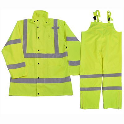 All Lime ANSI Class 3 3 Piece Rain Suit