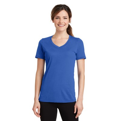 Port & Co™ Women's Performance Blend V-Neck Tee.