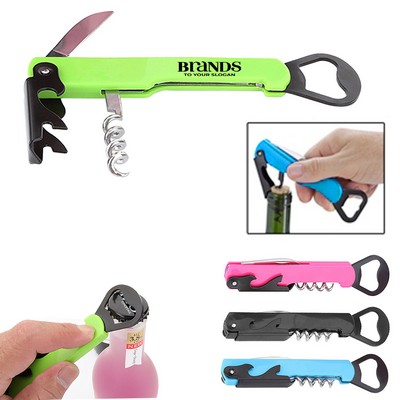 Versatile 4" 1 Metal Bottle Opener with Knife