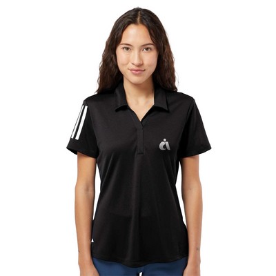 Adidas® Women's Floating 3-Stripes Embroidered Polo
