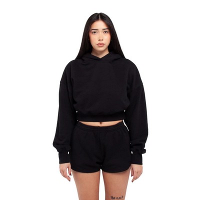 Shaka Wear Ladies' Garment Dye Crop Hooded Sweatshirt