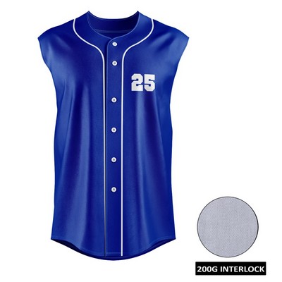 Men's and Kids' Sublimation Full-Button Sleeveless Baseball