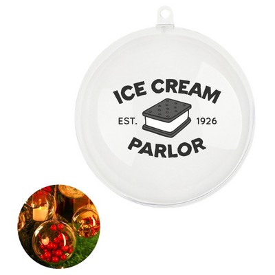 7.9" Clear Plastic Fillable Christmas Ball Ornaments