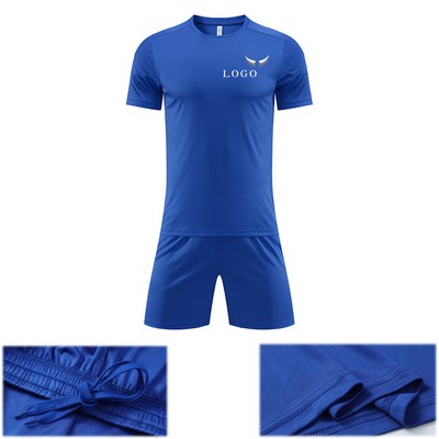 Men's Polyester Outfits Tracksuit Crewneck T-Shirt and Shorts