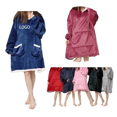 Children Fleece Blanket Sherpa Hoodie