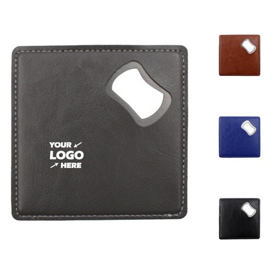 PU Mug Coaster with Bottle Opener