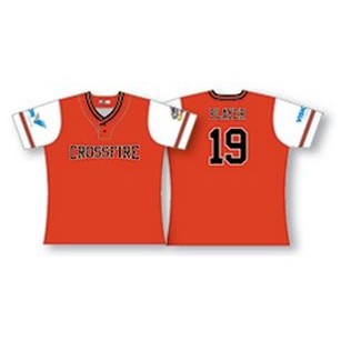 Two Button Up Baseball Jersey w/Contrast Piping Collar