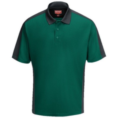 Red Kap™ Men's Performance Knit® Two-Tone Polo - Hunter Green/Charcoal Gray