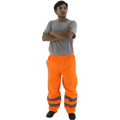 Majestic 75-2352 Hi-Viz Waterproof Rain Pants, ANSI E