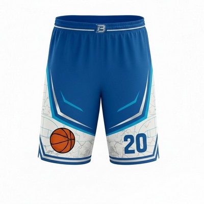 Unisex Basketball Shorts Sublimated Standard Length 150 GSM