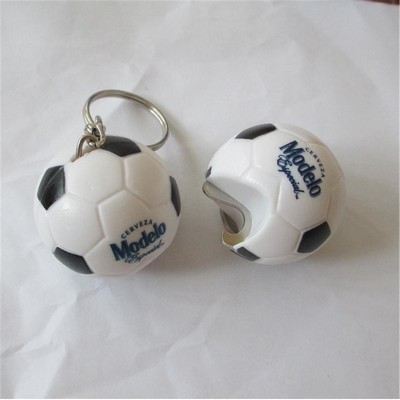 Mini Soccer Ball Plastic Bottle Opener Keychain