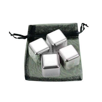 Stainless Steel Ice Cubes (set Of 4)