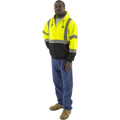 Majestic 75-5331 Hi-Viz Hooded Sweatshirt with TEFLON®, ANSI 3