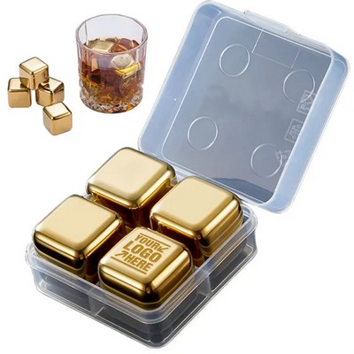 Premium Reusable Stainless Steel Whiskey Chilling Ice Cubes Gift Set