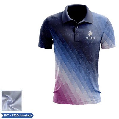Unisex & Kids' Sublimation 150G Interlock Short Sleeve Polo