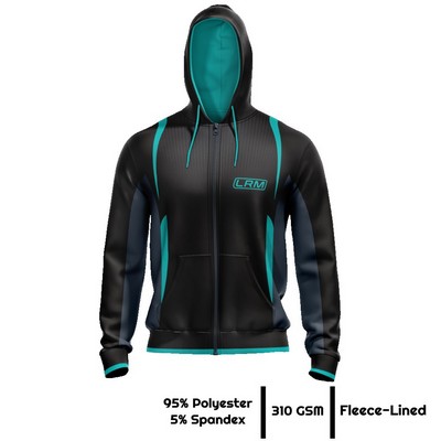 Unisex & Kids' Sublimation 310G Fleece-Lined Full-Zip Hoodie
