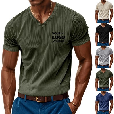 Men's Casual V Neck T Shirts