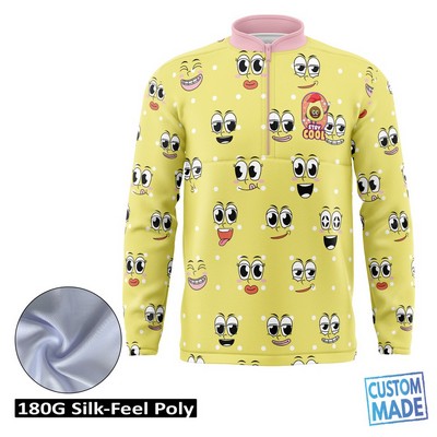 Unisex & Kids' Sublimation 180G Silk-Feel Quarter Zip Pullover