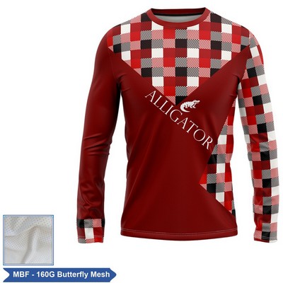 Sublimation Butterfly Mesh Long Slv Tee -Unisex, Women, Kids