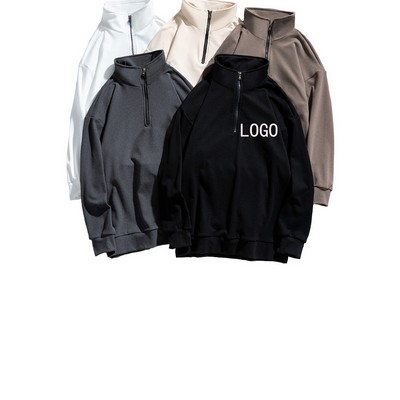 Half Zip Lapel Sweatshirt